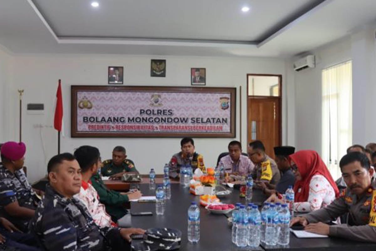 Polres Bolsel Rapat Keamanan Pemilu 2024