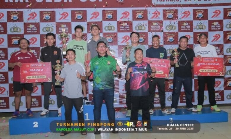Hasil Turnamen Pingpong Kapolda Malut Cup 2025